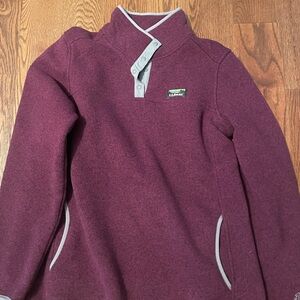 L.L. Bean Burgundy Sweater with Light Gray Accent